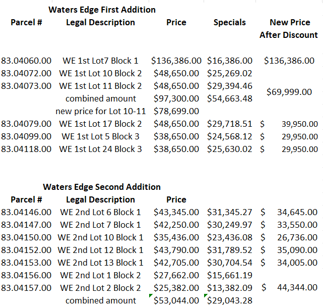 Lot Pricing 9.17.25-1