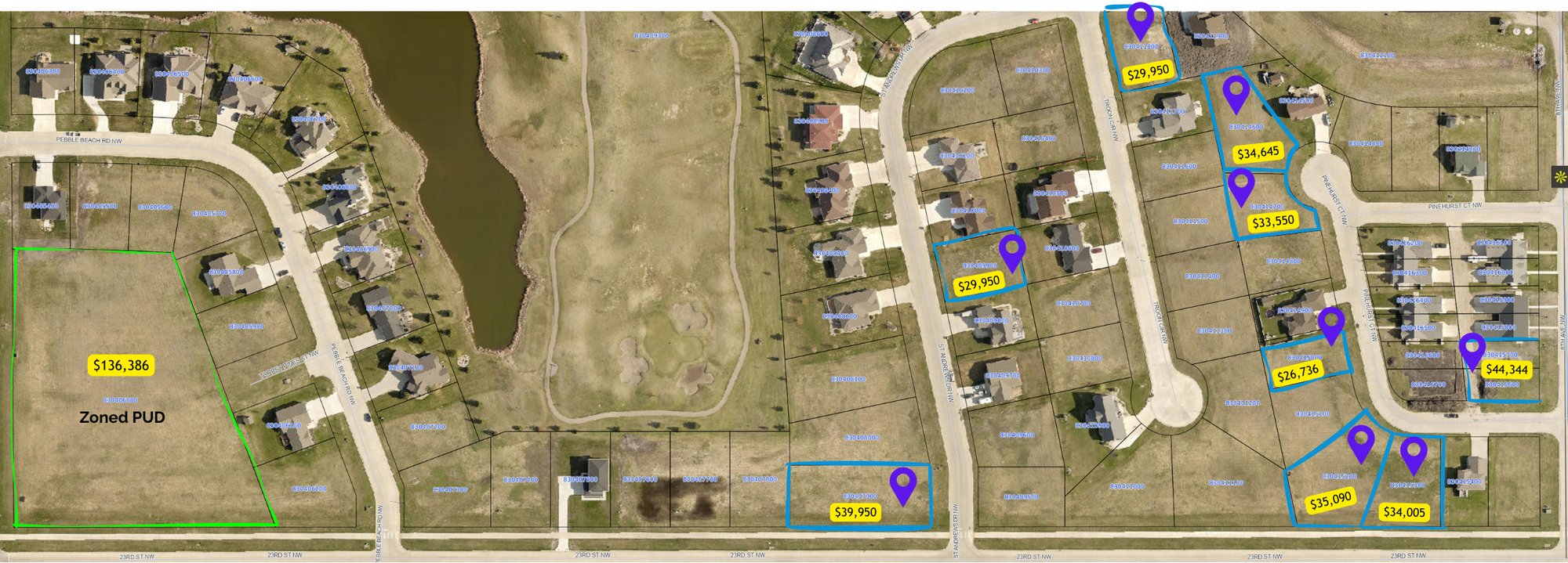 Map of Remaining Lots